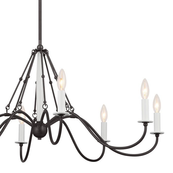Kichler 52456AVI Eight Light Chandelier, Anvil Iron