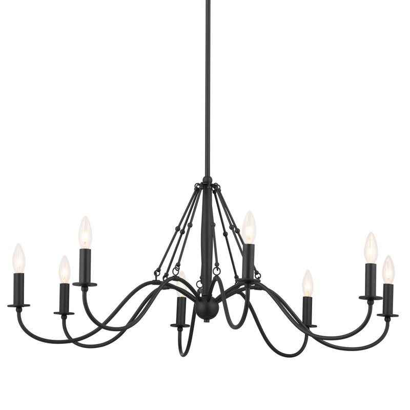 Kichler 52456BKT Eight Light Chandelier, Textured Black
