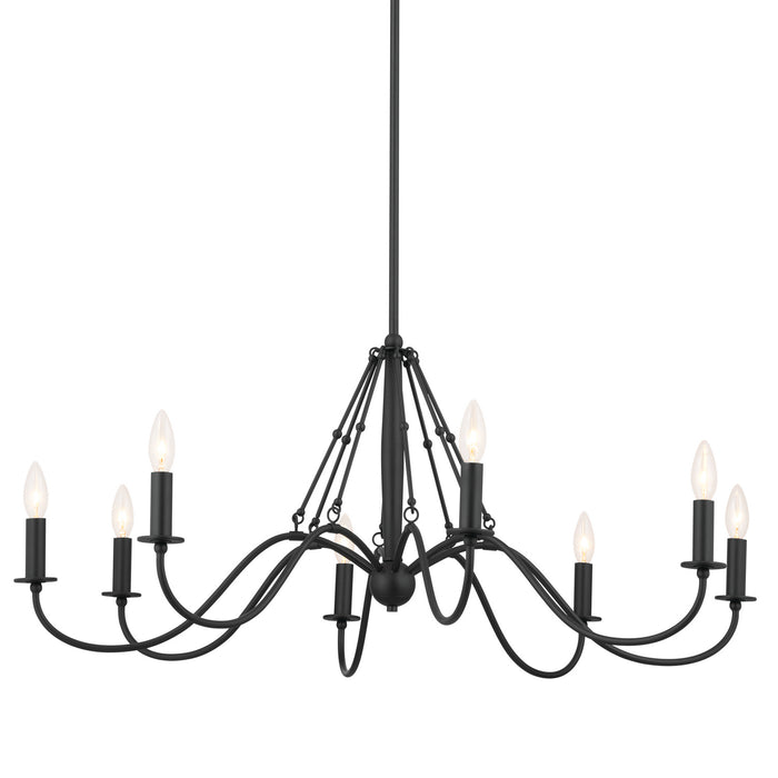 Kichler 52456BKT Eight Light Chandelier, Textured Black