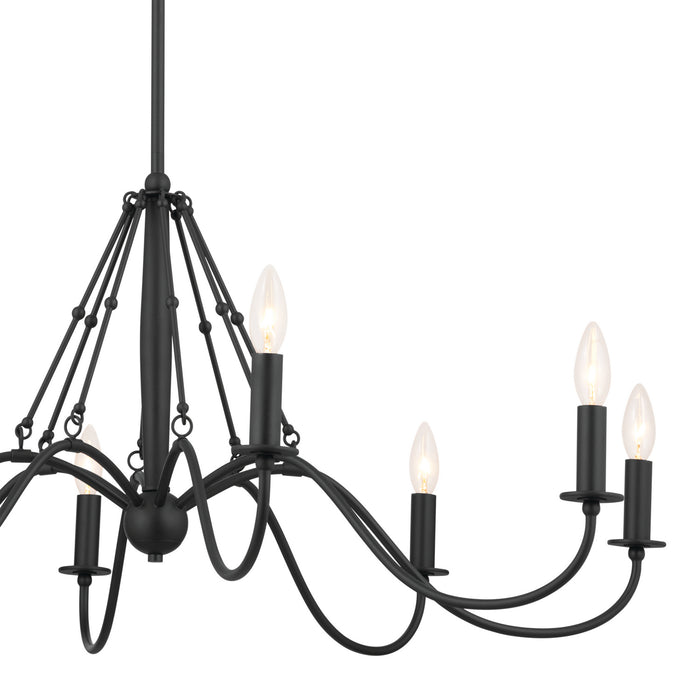 Kichler 52456BKT Eight Light Chandelier, Textured Black