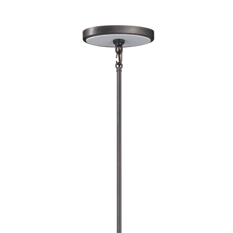 Kichler 52457AVI Eight Light Linear Chandelier, Anvil Iron