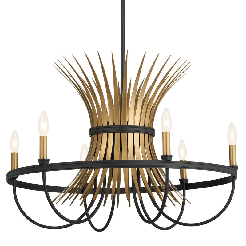 Kichler 52458BK Six Light Chandelier, Black (Display - Final Sale)