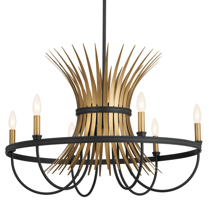 Kichler 52458BK Six Light Chandelier, Black