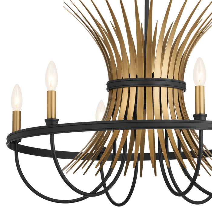 Kichler 52458BK Six Light Chandelier, Black
