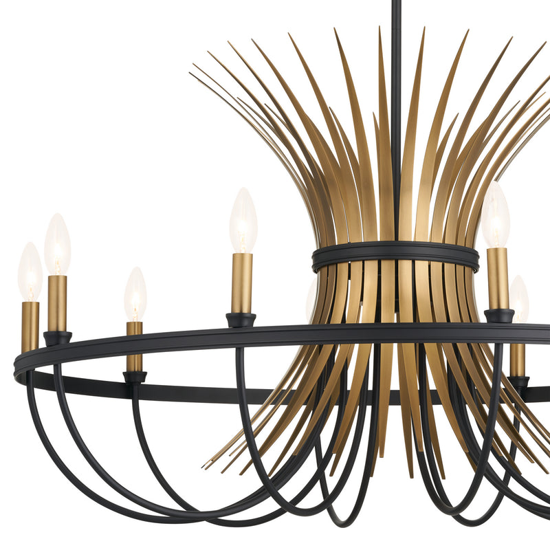 Kichler 52459BK Ten Light Chandelier, Black