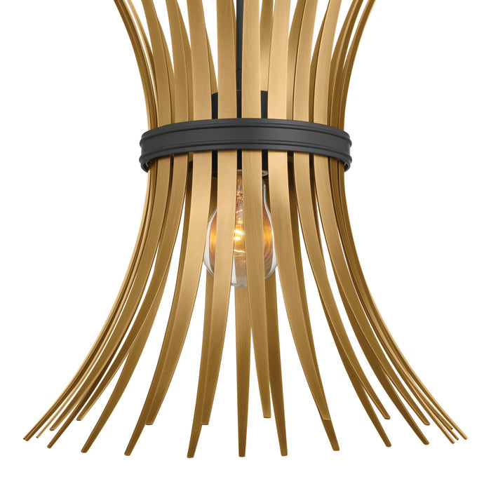 Kichler 52460BK One Light Pendant, Black