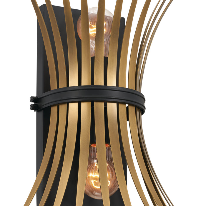 Kichler 52461BK Two Light Wall Sconce, Black