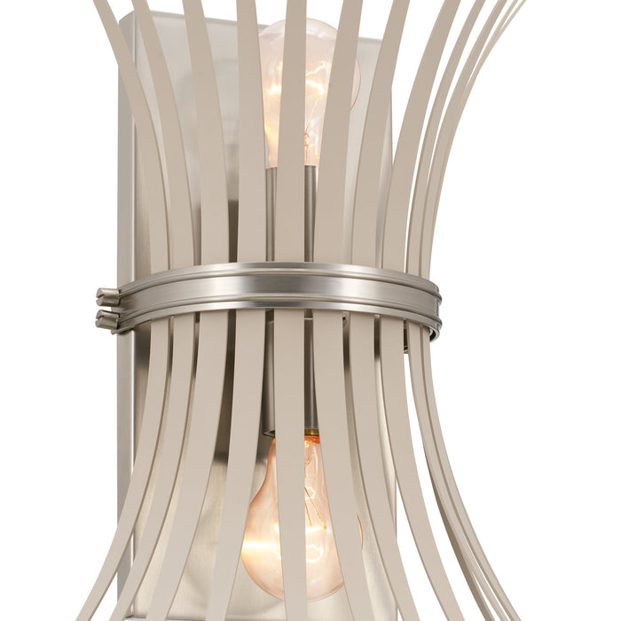 Kichler 52461NI Two Light Wall Sconce, Brushed Nickel