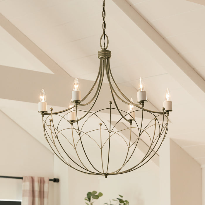 Kichler 52462CHZ Six Light Chandelier, Character Bronze