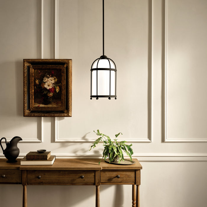 Kichler 52464BKT One Light Pendant, Textured Black