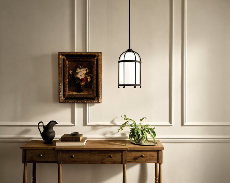 Kichler 52464BKT One Light Pendant, Textured Black