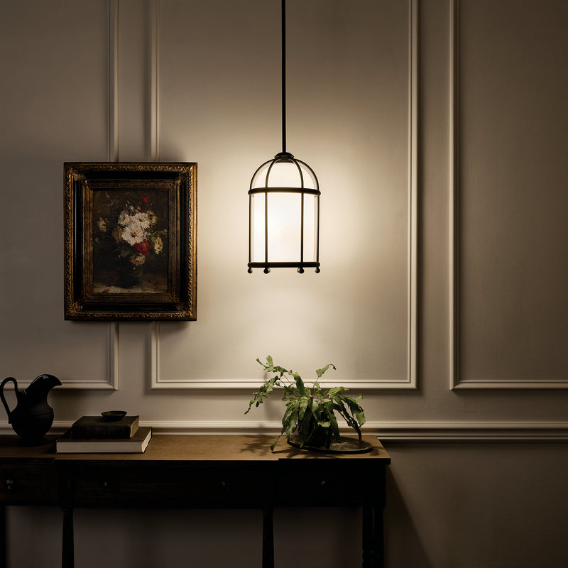 Kichler 52464BKT One Light Pendant, Textured Black