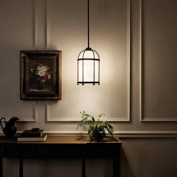 Kichler 52464BKT One Light Pendant, Textured Black