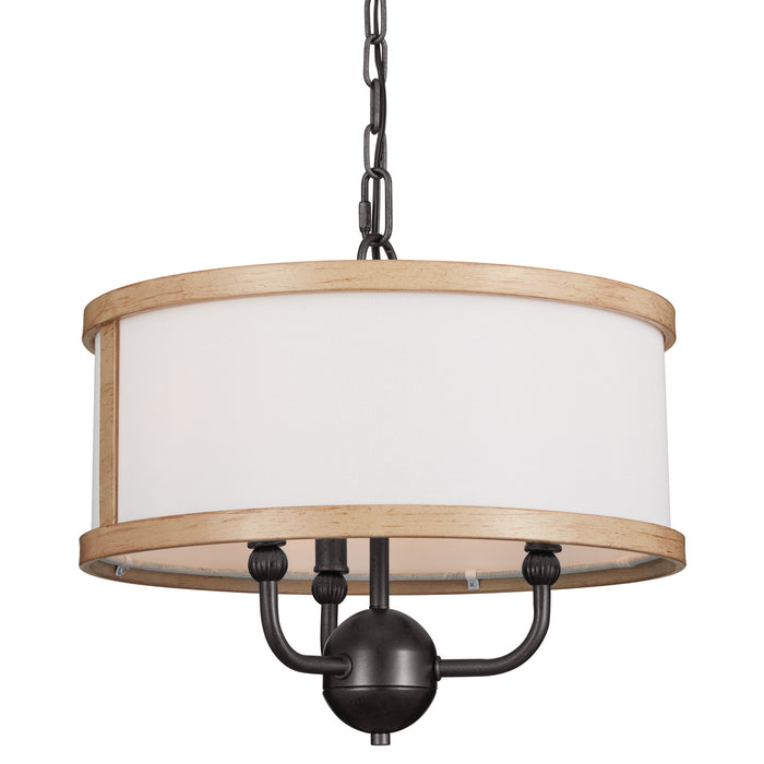 Kichler 52465AVI Three Light Chandelier/Semi Flush, Anvil Iron