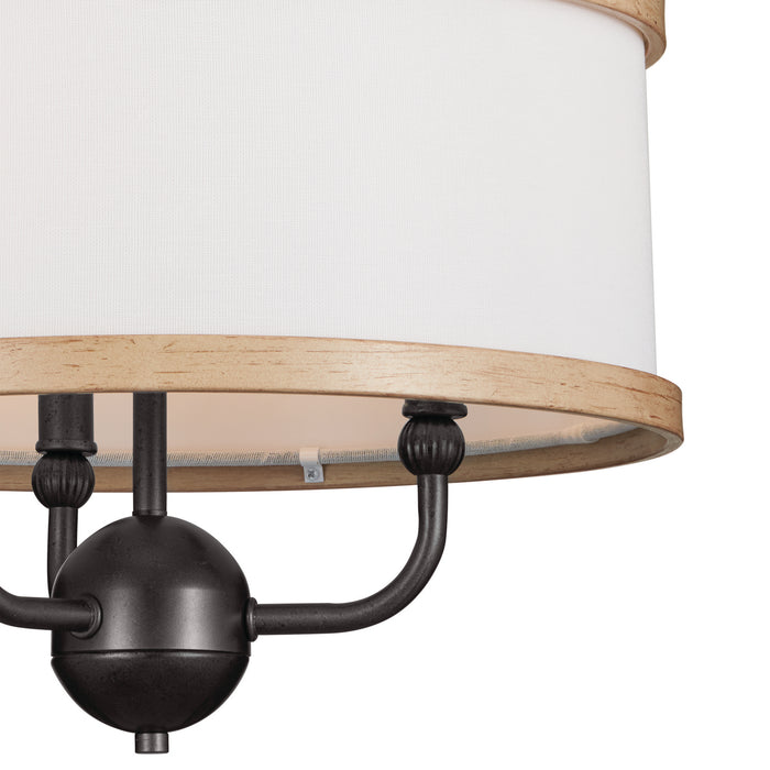 Kichler 52465AVI Three Light Chandelier/Semi Flush, Anvil Iron