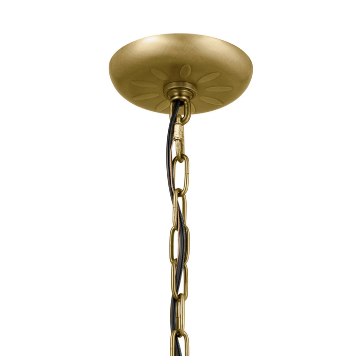Kichler 52465NBR Three Light Chandelier/Semi Flush, Natural Brass