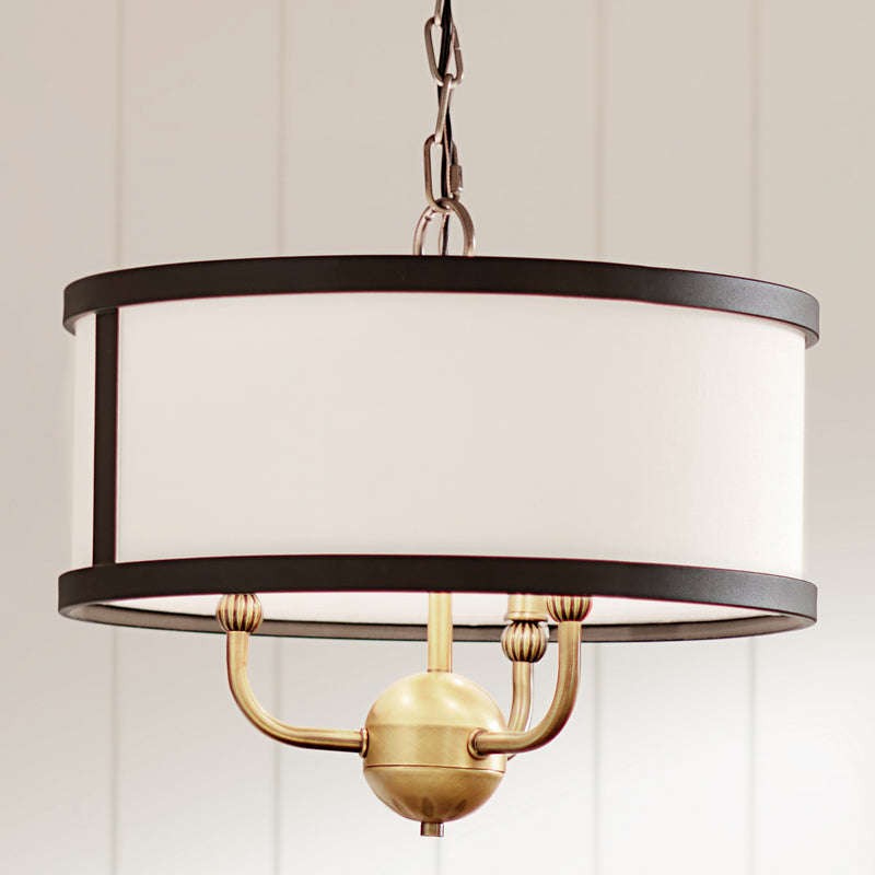Kichler 52465NBR Three Light Chandelier/Semi Flush, Natural Brass