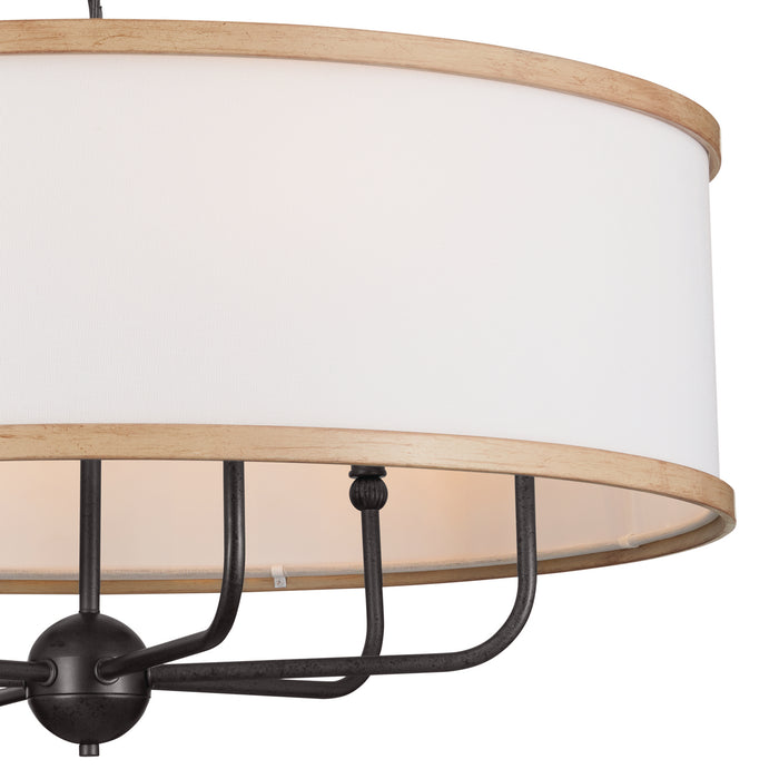 Kichler 52466AVI Six Light Chandelier, Anvil Iron
