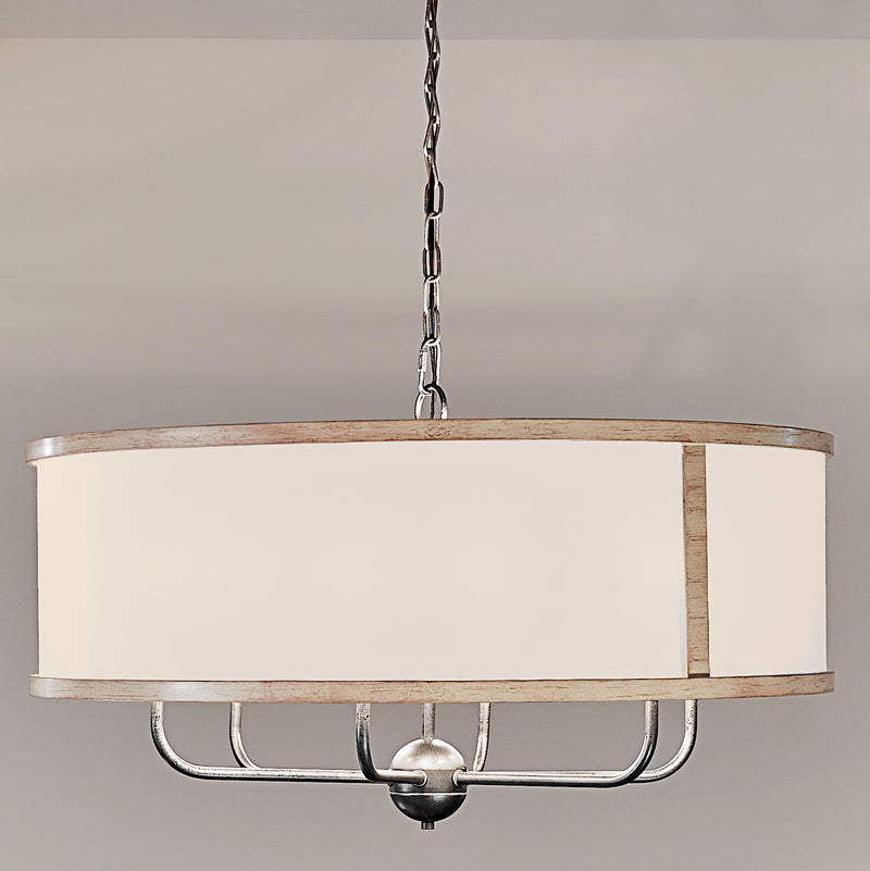 Kichler 52466AVI Six Light Chandelier, Anvil Iron
