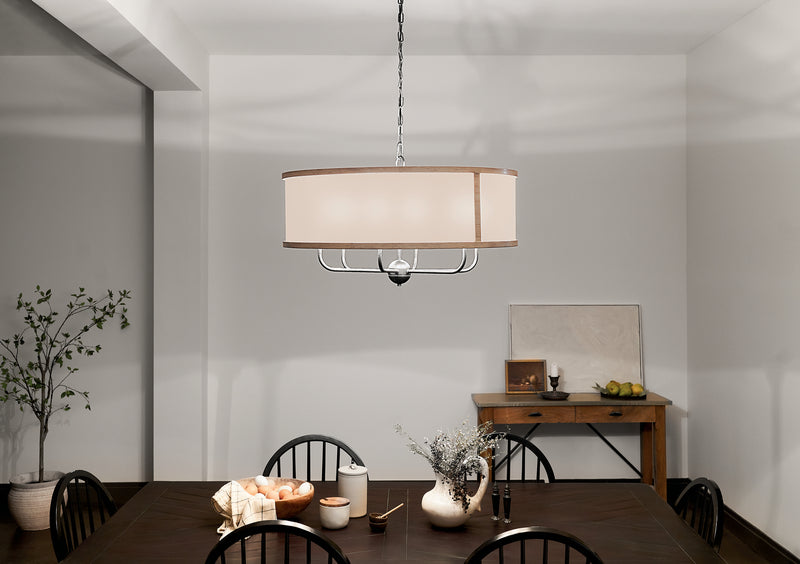 Kichler 52466AVI Six Light Chandelier, Anvil Iron