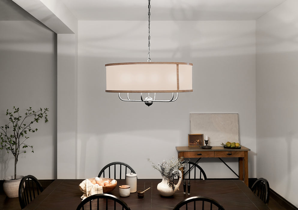 Kichler 52466AVI Six Light Chandelier, Anvil Iron