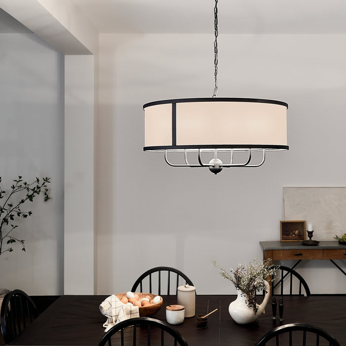 Kichler 52466BKT Six Light Chandelier, Textured Black