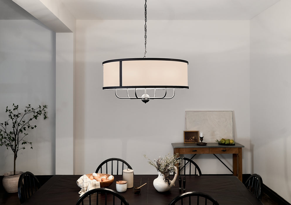 Kichler 52466BKT Six Light Chandelier, Textured Black
