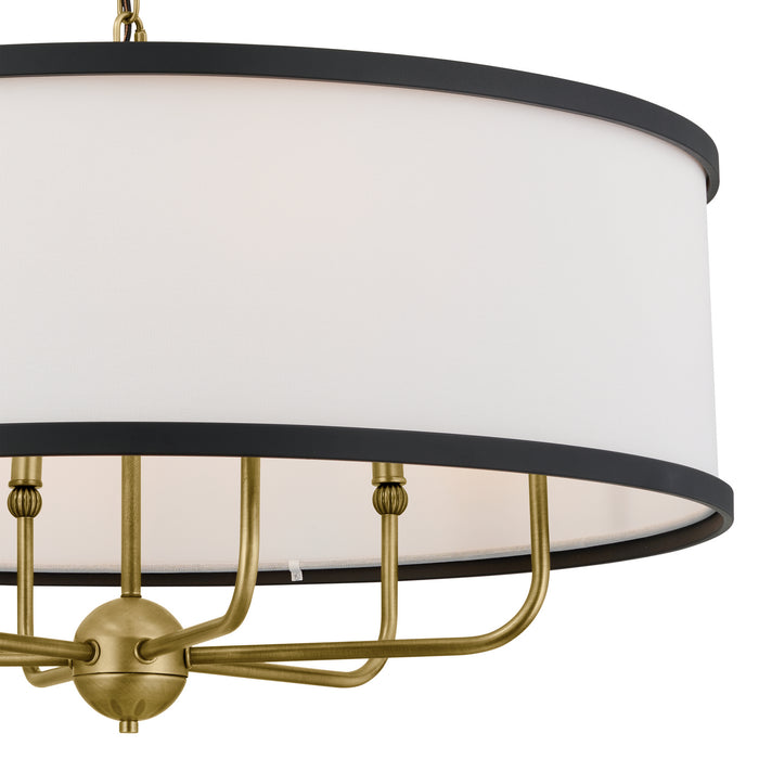 Kichler 52466NBR Six Light Chandelier, Natural Brass