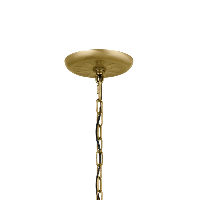 Kichler 52466NBR Six Light Chandelier, Natural Brass