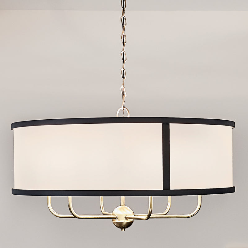 Kichler 52466NBR Six Light Chandelier, Natural Brass