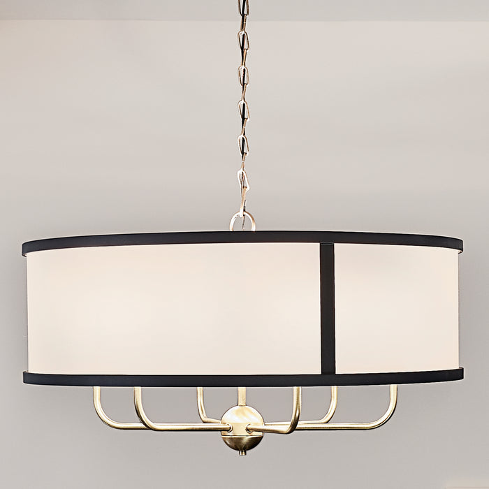 Kichler 52466NBR Six Light Chandelier, Natural Brass