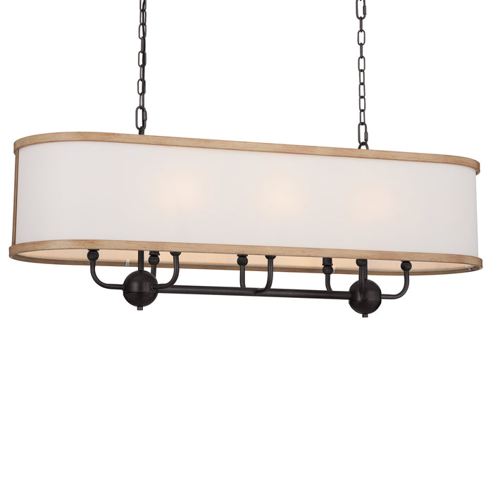 Kichler 52467AVI Eight Light Linear Chandelier, Anvil Iron