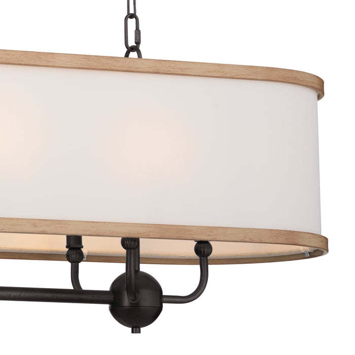 Kichler 52467AVI Eight Light Linear Chandelier, Anvil Iron
