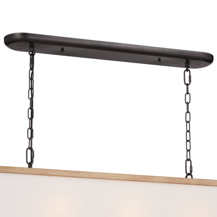 Kichler 52467AVI Eight Light Linear Chandelier, Anvil Iron