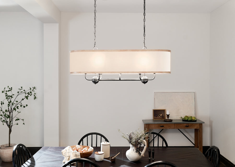 Kichler 52467AVI Eight Light Linear Chandelier, Anvil Iron