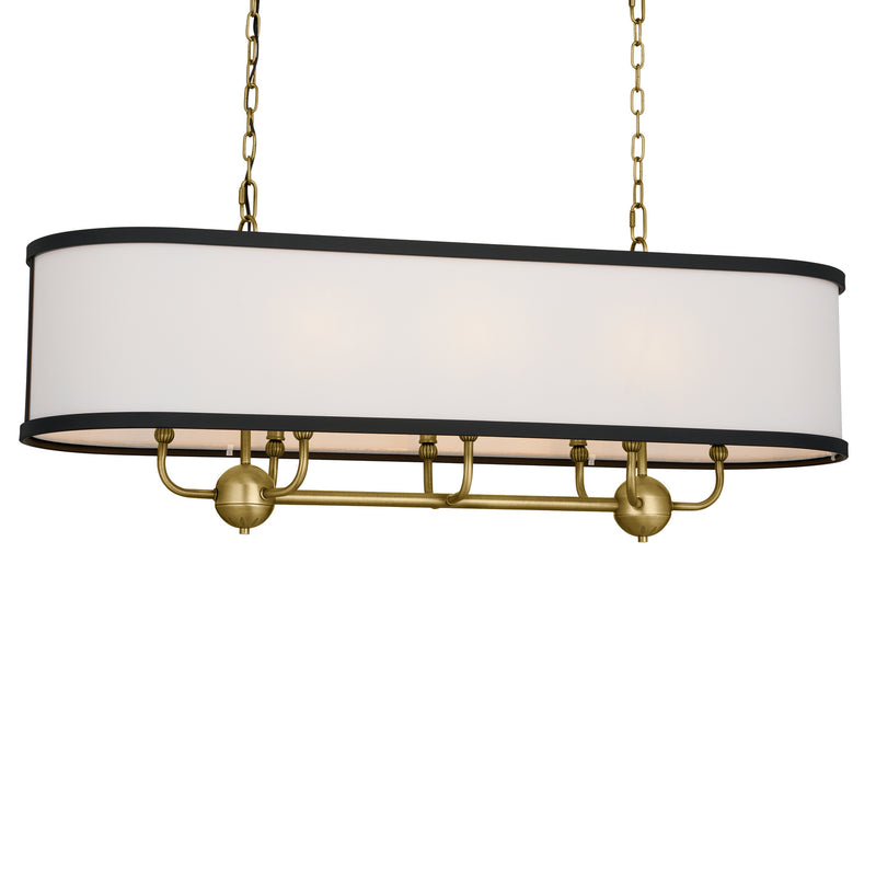 Kichler 52467NBR Eight Light Linear Chandelier, Natural Brass