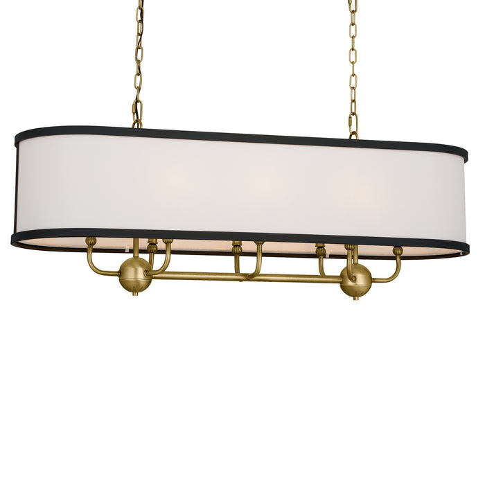 Kichler 52467NBR Eight Light Linear Chandelier, Natural Brass