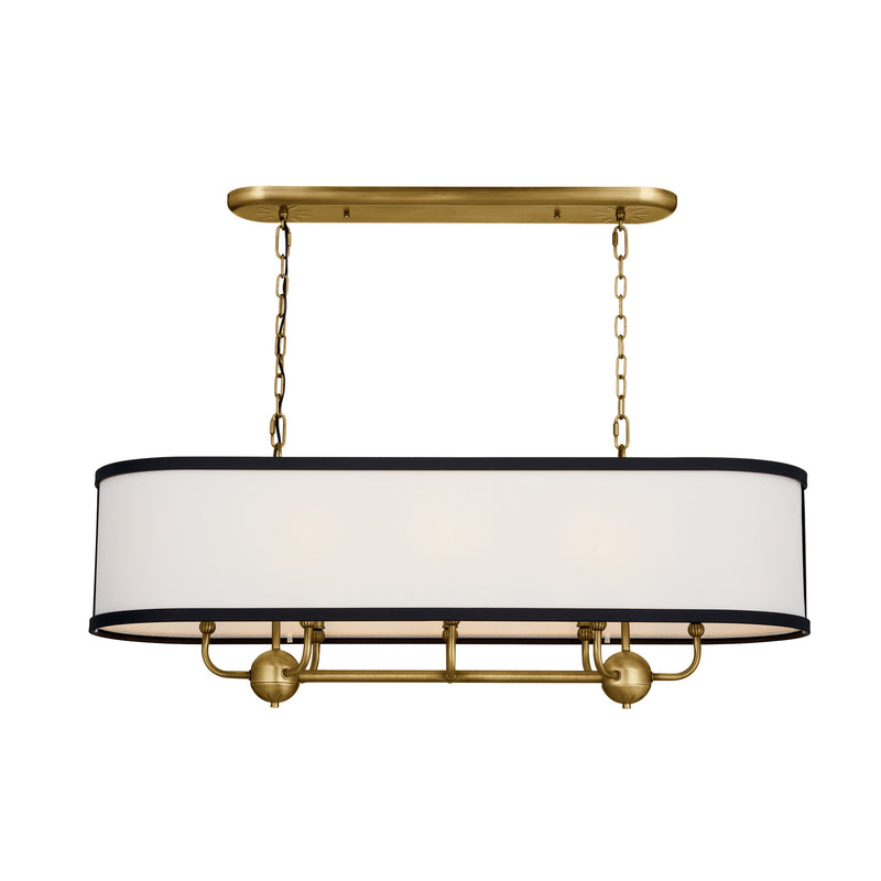 Kichler 52467NBR Eight Light Linear Chandelier, Natural Brass