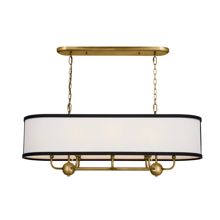 Kichler 52467NBR Eight Light Linear Chandelier, Natural Brass