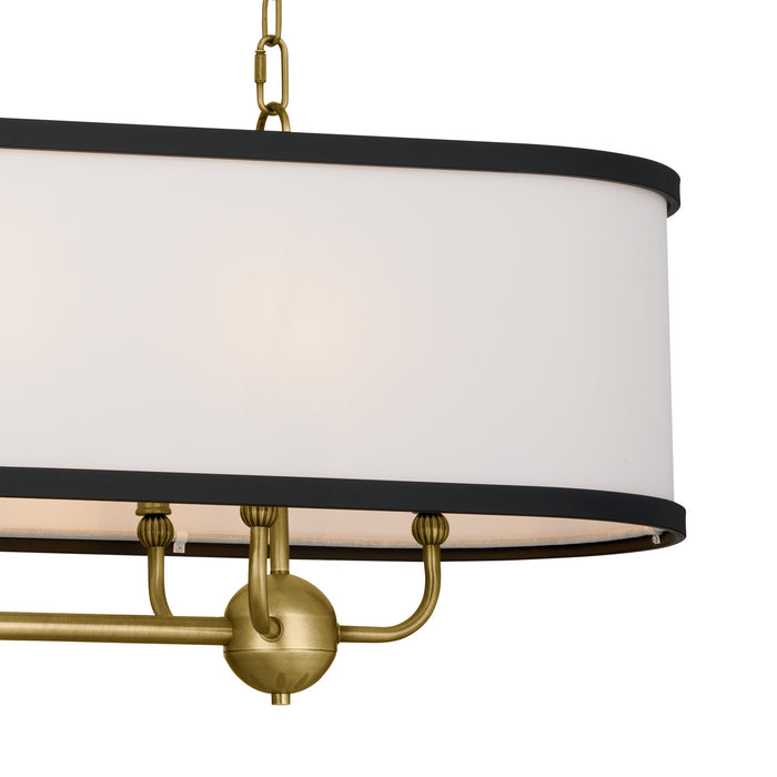 Kichler 52467NBR Eight Light Linear Chandelier, Natural Brass