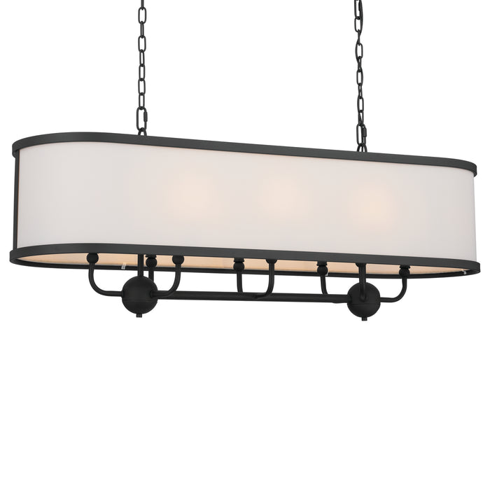 Kichler 52467BKT Eight Light Linear Chandelier, Textured Black