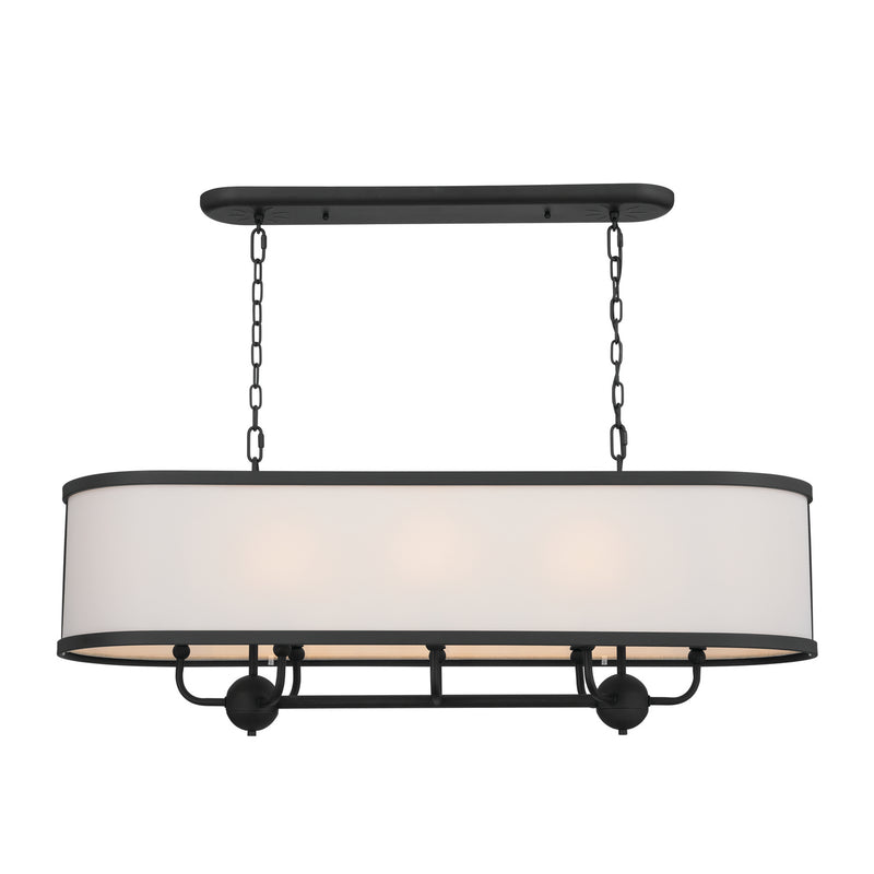 Kichler 52467BKT Eight Light Linear Chandelier, Textured Black