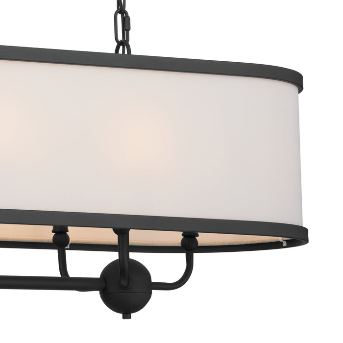 Kichler 52467BKT Eight Light Linear Chandelier, Textured Black