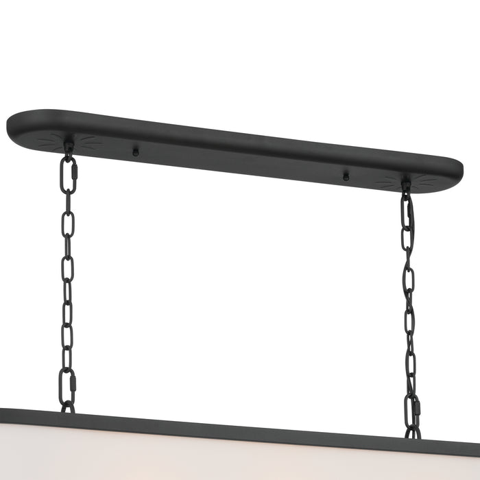 Kichler 52467BKT Eight Light Linear Chandelier, Textured Black