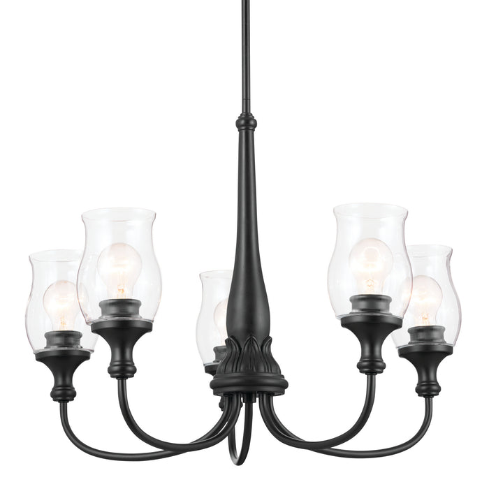 Kichler 52468BK Five Light Chandelier, Black