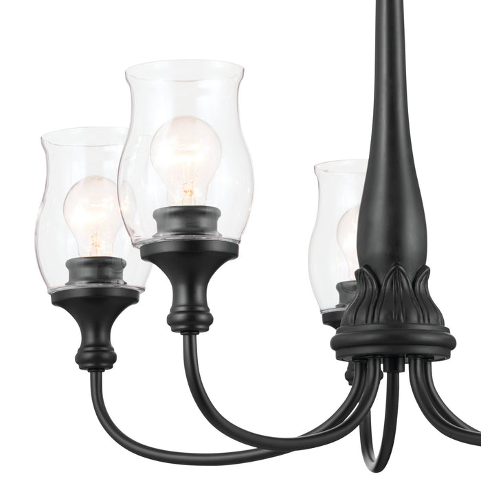 Kichler 52468BK Five Light Chandelier, Black