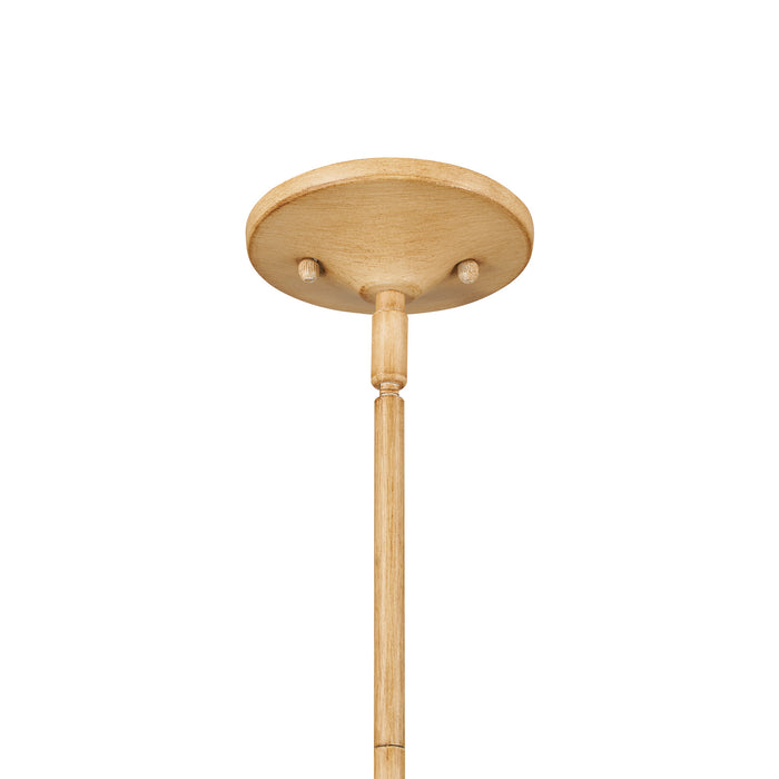 Kichler 52468WMP Five Light Chandelier, Warm Maple Wood