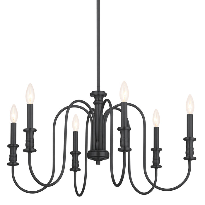 Kichler 52470BK Six Light Chandelier, Black
