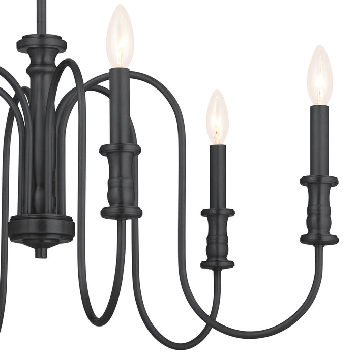 Kichler 52470BK Six Light Chandelier, Black