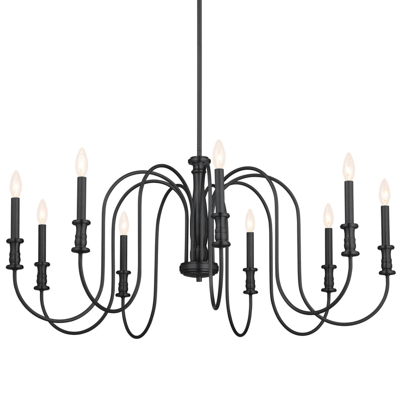Kichler 52471BK Nine Light Chandelier, Black